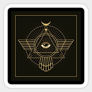 All Seeing Eye Esoteric in Triangle Masonic Sticker